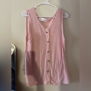 French Laundry Pink Button-Down Tank Top